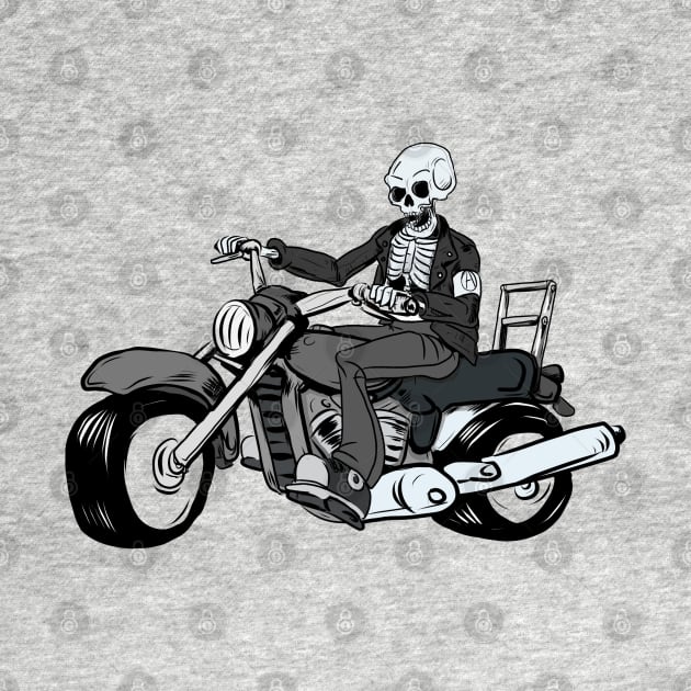 ST Patricks Day Skeleton Man riding a Big Road Motorbike by silentrob668